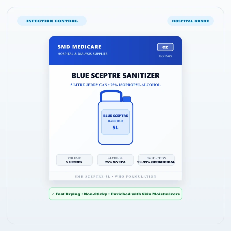 Blue Sceptre Hospital Hand Sanitizer (5 Litre Can) - Buy Wholesale in India | SMD MEDICARE